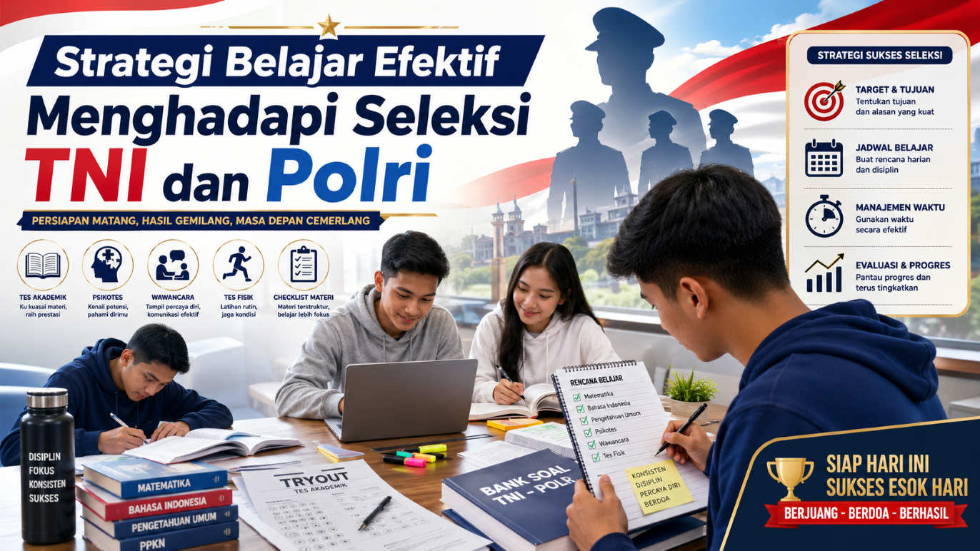 Strategi Belajar Efektif Menghadapi Seleksi TNI dan Polri